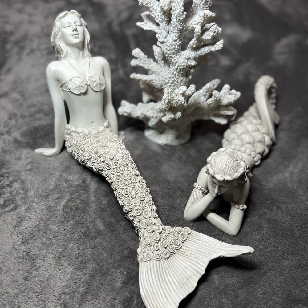 Coral & Mermaid Statues